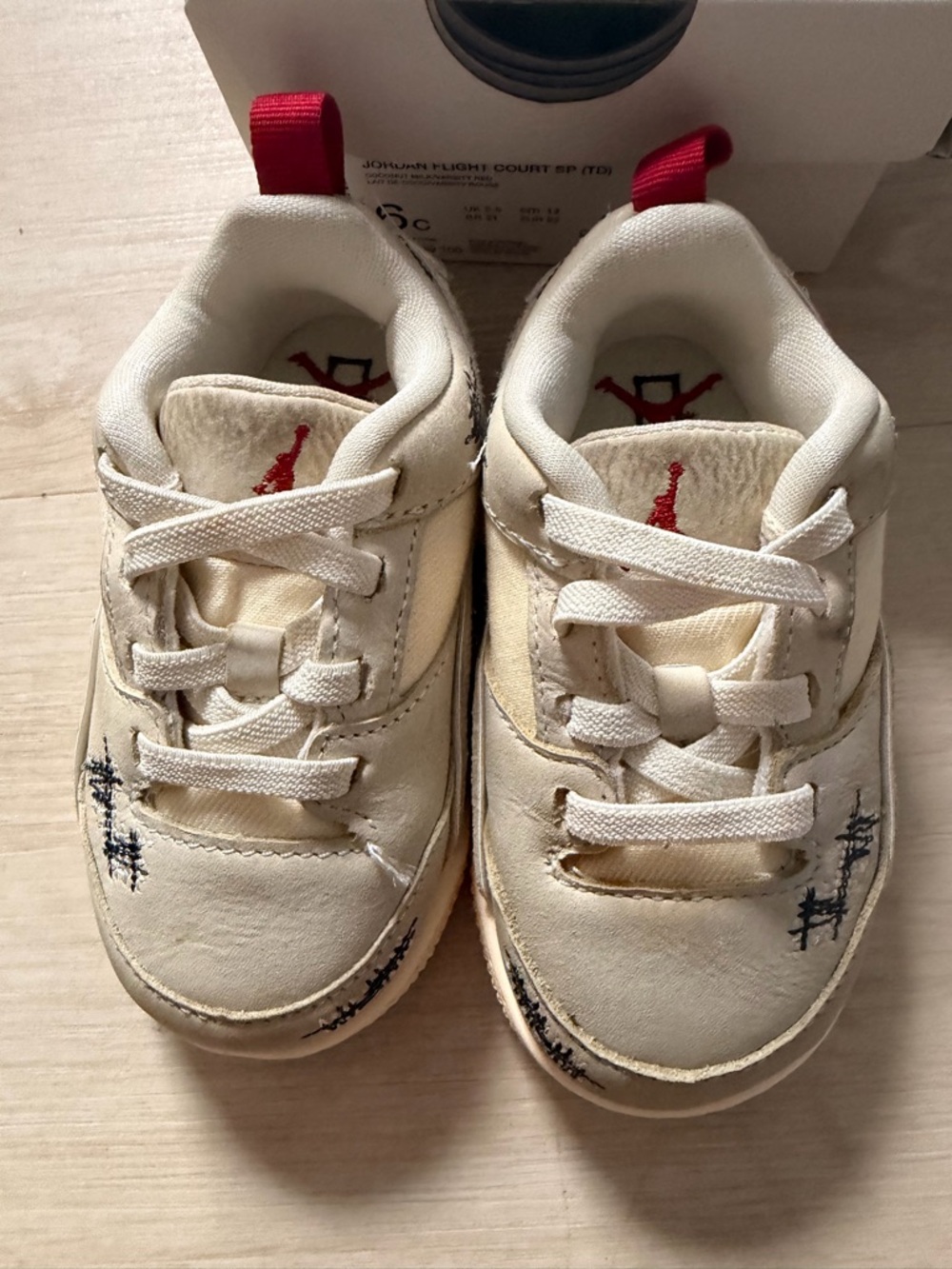 Jordan White and Red Toddler Sneakers